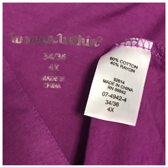 NWOT Woman Within 4X Purple Top - Picture 3 of 7